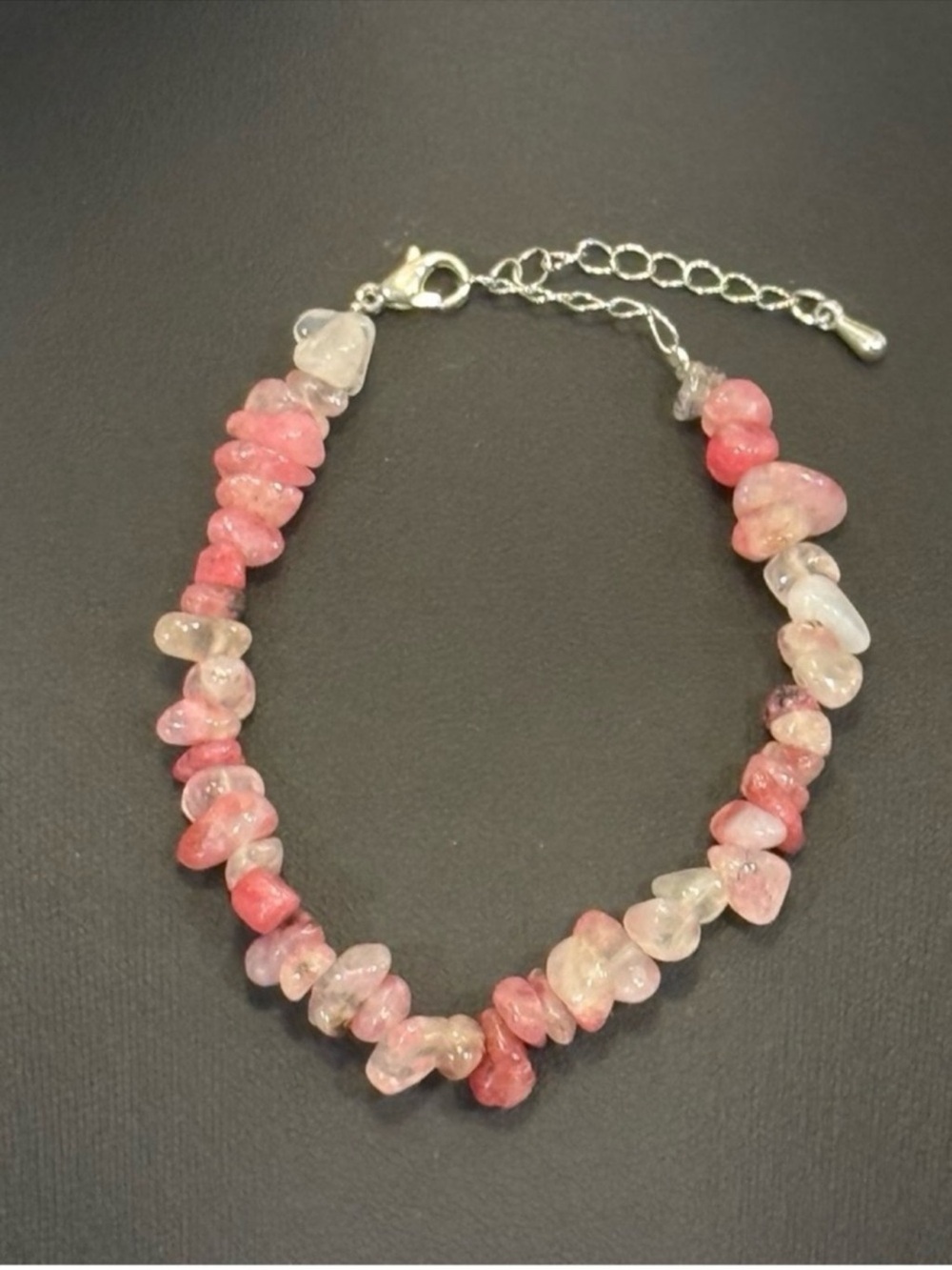 Strawberry Quartz Crystal Chip Bracelet